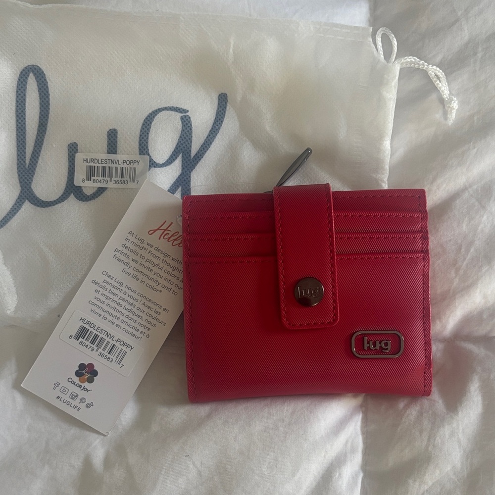 Lug Hurdle Poppy Red Wallet NWT